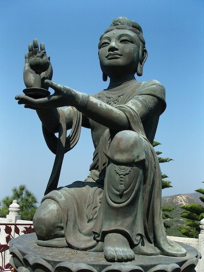 Buddhist statue in Hong Kong. Photo by shankar s. via Flickr Creative Commons